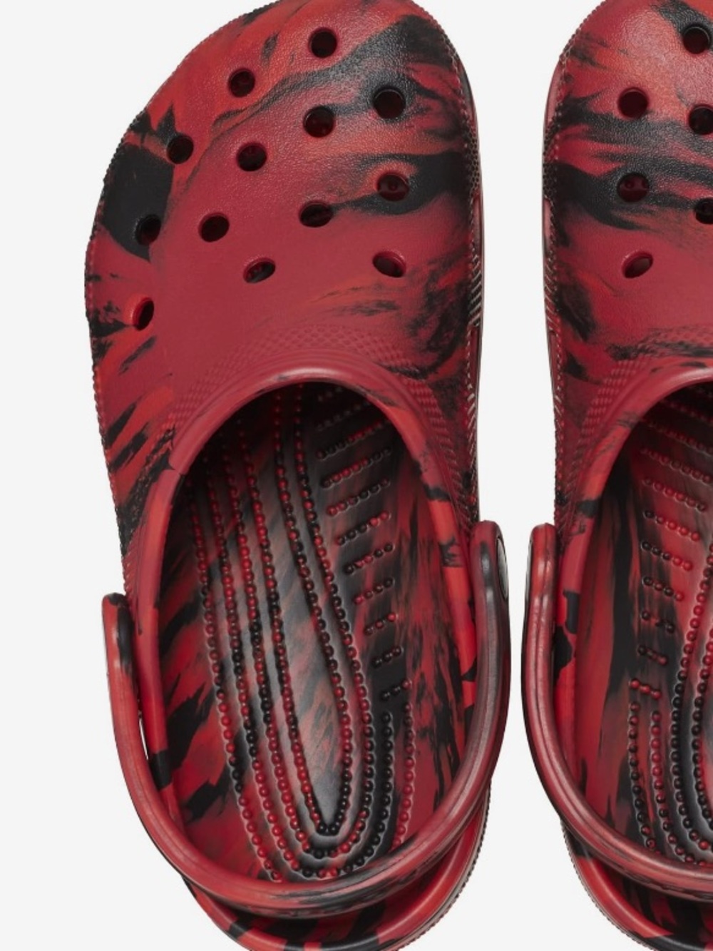 CROCS Classic Marbled Tie-Dye Pepper (Red) & Black Clog - BRAND NEW -MENS 9 W 11